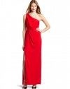 BCBGMAXAZRIA Women's Snejana One Shoulder Slit Gown, Red Berry, Medium