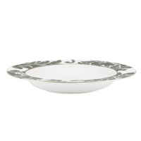 Lenox 822836 Silver Applique Pasta/Rim Soup Bowl, White