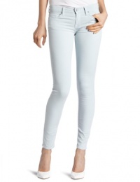 7 For All Mankind Women's Foil Floral Skinny Jean in Light Silver Aqua, Light Aqua/Silver, 24