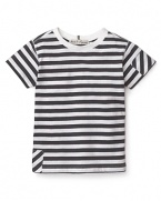 Pearls & Popcorn Infant Boys' Striped Patch Tee - Size 12-36 Months