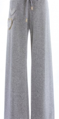 Juicy Couture Silver Lining Velour Hearts Original Drawstring Relaxed Leg Lounge Pant X-Large