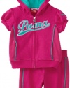 Puma - Kids Baby-girls Infant Hoodie And Jersey Mesh Capri Set, Pink, 24 Months