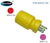 Conntek Locking Adapter with 15 Amp 125 Volt Male Plug To 30 Amp Female Connector