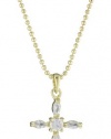 The Vatican Library Collection Gold-Tone Cubic Zirconia Cross Necklace, 16