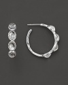 From the Silver collection, four-clear quartz cameo stones on sterling silver hoops. Designed by Ippolita.