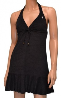 POLO Ralph Lauren Women's Big Pony Halter Dress Bikini Cover up Black-Medium