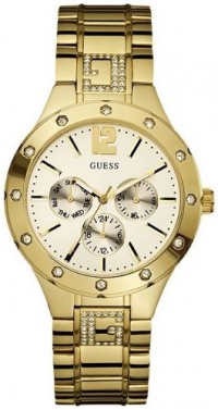 Guess Women's U15078L1 Gold Stainless-Steel Quartz Watch with White Dial