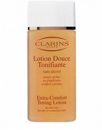 Extra-Comfort Toning Lotion. Designed for very dry skin in need of comfort. This extra-mild facial lotion is alcohol-free to refresh and tone skin. Brightens the complexion while soothing and moisturizing skin. The ideal complement to Extra-Comfort Cleansing Cream. 6.8 oz. Made in France. 