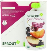 Sprout Toddler Spouted Pouches Acai Superfruit, Berry, 4.22-Ounce (Pack of 5)