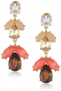 Anne Klein Burst and Bloom Gold-Tone Multi-Colored Drama Drop Earrings