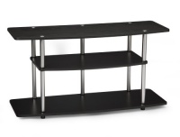 Convenience Concepts 131031 Designs-2-Go Wide 3-Tier Wood Grain TV Stand, Black