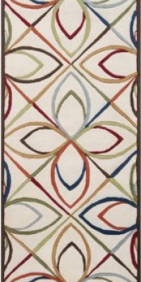 Area Rug 2x8 Runner Transitional White-Green Color - Surya Goa Rug from RugPal