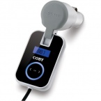 Coby CA-745 Wireless FM Car Transmitter with Digital Display and DC Car Cigarette Lighter Adapter