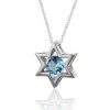 Effy Jewelry Effy® 14K White Gold Star Of David Blue Topaz Pendant 1.0 Tcw.