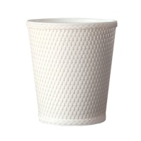 Lamont Home Carter Round Wicker Waste Basket, White