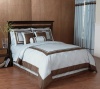 Blue and Chocolate Hotel Spa Collection Duvet Cover 6 piece Bedding Set - Queen Size