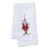 Whimsical interpretations of Santa and his reindeer dress up this collection of linen tea towels from Patience Brewster.