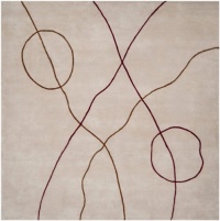 Area Rug 8x8 Square Contemporary Red-Gold Color - Surya Studio Rug from RugPal