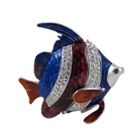 Angelfish Trinket Box Nemo Bejeweled with Swarovski Crystals Blue