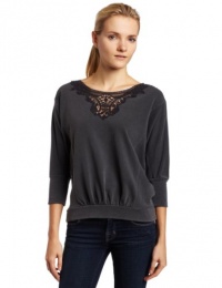 Ella moss Womens Triumph 3/4 Sleeve Scoop Top, Charcoal, X-Small