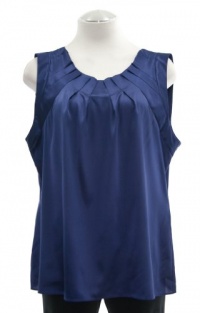 Elie Tahari Atlantic Blue Silk 'Winona' Sleeveless Blouse Top X-Large