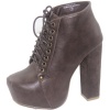 Modesta Peron-01 Brown Soft Leatherette lace up ankle booties, Size: 8.5 (M) US [Apparel]