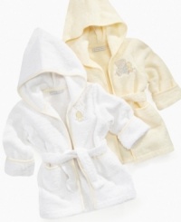 In the lap of luxury. Pamper them like they should be in this precious terrycloth robe from First Impressions.