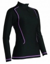 CW-X Insulator Web Top - Long-Sleeve - Women's Black/Rose Pink, S