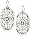 Lucky Brand Metal Silver-Tone Openwork Filegree Earrings