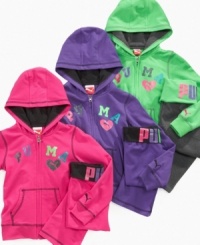 She'll love snuggling up in this set. A cozy hoodie and comfy pants from Puma are cute and warm.