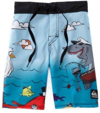 Quiksilver Boys 2-7 Fish Stix Kids Boardshort, Cyan Blue, X-Large