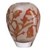 Kosta Boda Floating Flowers 5-7/8-Inch Vase, Small Red