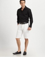 Crisp, cool and perfectly tailored in lightweight linen.Flat-front styleInseam, about 10LinenHand washImported