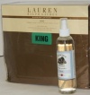 Bundle -- Lauren by Ralph Lauren Bedding Dunham 300 Thead Count Sateen King Sheet Set Brown with L'essence de Provence Fresh Scent Linen Water Spray