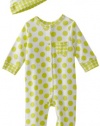 Offspring - Baby  Girls  Dot Footie and Hat