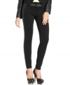 Jessica Simpson's ponte-knit skinny pants feature faux-leather trims for serious downtown edge.