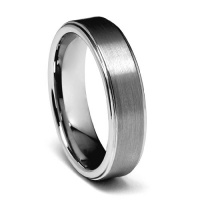 6mm Rounded Edge Cobalt Free Tungsten Carbide Comfort-fit Wedding Band Ring (Size 5 to 14)