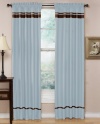 Hotel Spa Collection Curtains Blue and Chocolate Stripe Set of 2 Window Panels Coverings Treatments