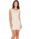 GUESS Daphne Cap-Sleeve Dress, VIENNA BEIGE (MEDIUM)