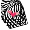 Pink Hearts Zebra Print - Set Of 4 Coasters - Soft