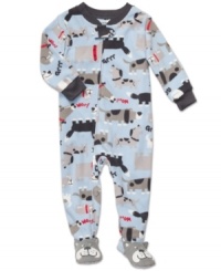 When he's dog-tired, put your little pup in this microfleece sleeper from Carter's for a cozy nap.