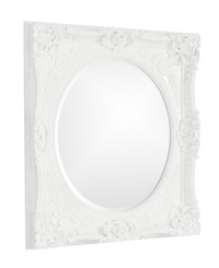 With its intricate floral and scroll ornamentation, the Monique mirror could be an antique from the Victorian era. However, the glossy lacquer finish makes it right at home in modern interiors with its ethereal presence.