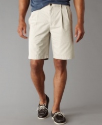 Double pleats add a refined element to a pair of casually classic shorts from Dockers.