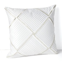 Crisp and bright, this Hudson Park Luxe embellished stripes in a polished white on white. Elegantly minimalist styling lets the luminous pattern shine through.