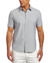 Calvin Klein Sportswear Men's Short Sleeve Dobby Chambray Woven Shirt