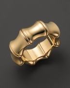 18K yellow gold mimics bamboo's natural beauty.