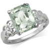 3.73ct. Green Amethyst & White Topaz 925 Sterling Silver Cocktail Ring