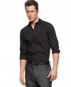 Stay sleek with a edge from the boardroom to the lounge with this shirt from INC International Concepts.