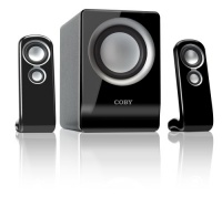 Coby CSMP80 100-Watt 2.1-Channel Multimedia Speaker System for iPod and MP3 Players (Black)