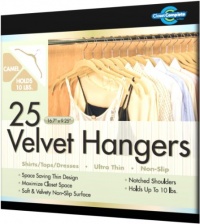 Closet Complete Ultra Thin No Slip Velvet Hangers for Shirts and Dresses, Camel, Set of 25